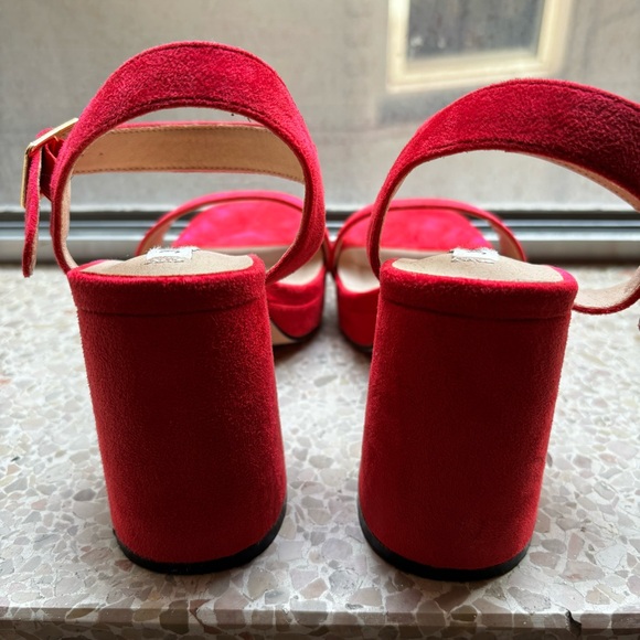 JOY IN LOVE Women's Chunky Platform High Heels Ankle Strap Block Heel Sandals - Picture 4 of 12